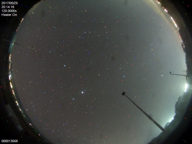 A live image from AllSkyImage, the software used for the Aloha Telescope showing clear skies over Kihei, Maui, Hawaii, May 5, 2017. The telescope in Maui was accessed during school hours to allow Georgia teachers and students the opportunity to experience real-time views of the night sky right from their classrooms during the daytime via internet connection. 

(U.S. Air Force photo / James Sowell)