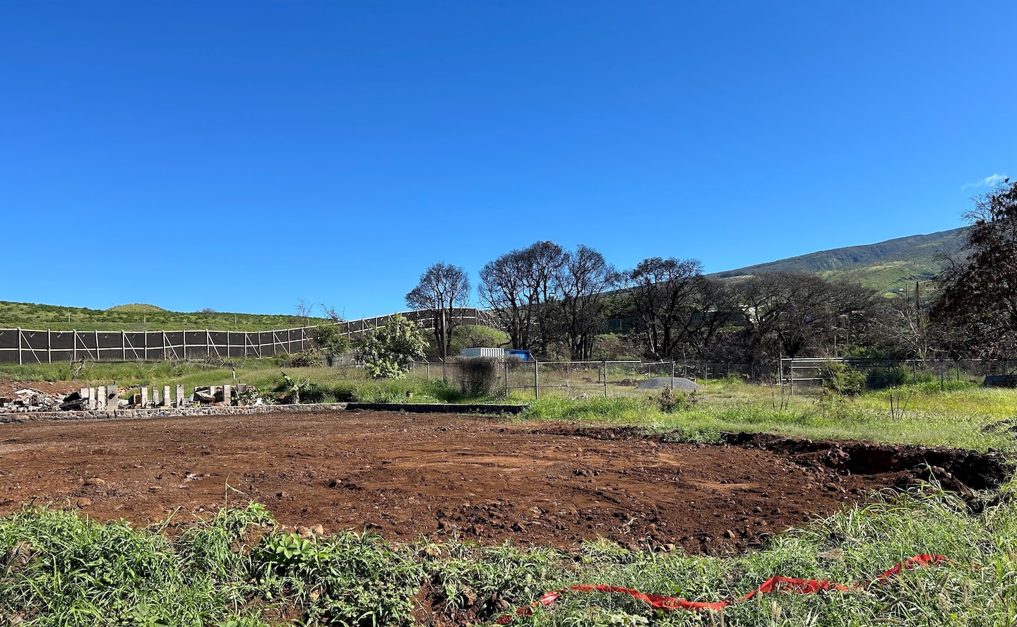 One of the 500 properties in Maui which the U.S. Army Corps of Engineers cleared of wildfire debris by April 2. There were approximately 1,600 properties impacted by the wildfires Aug. 8, 2023. Once a property is cleared of debris, USACE staff will then test the soil to ensure it is safe. Once safe and erosion control installed, USACE staff notify County of Maui that the property is complete and ready to begin the rebuilding process.



(Photo by John Daves)