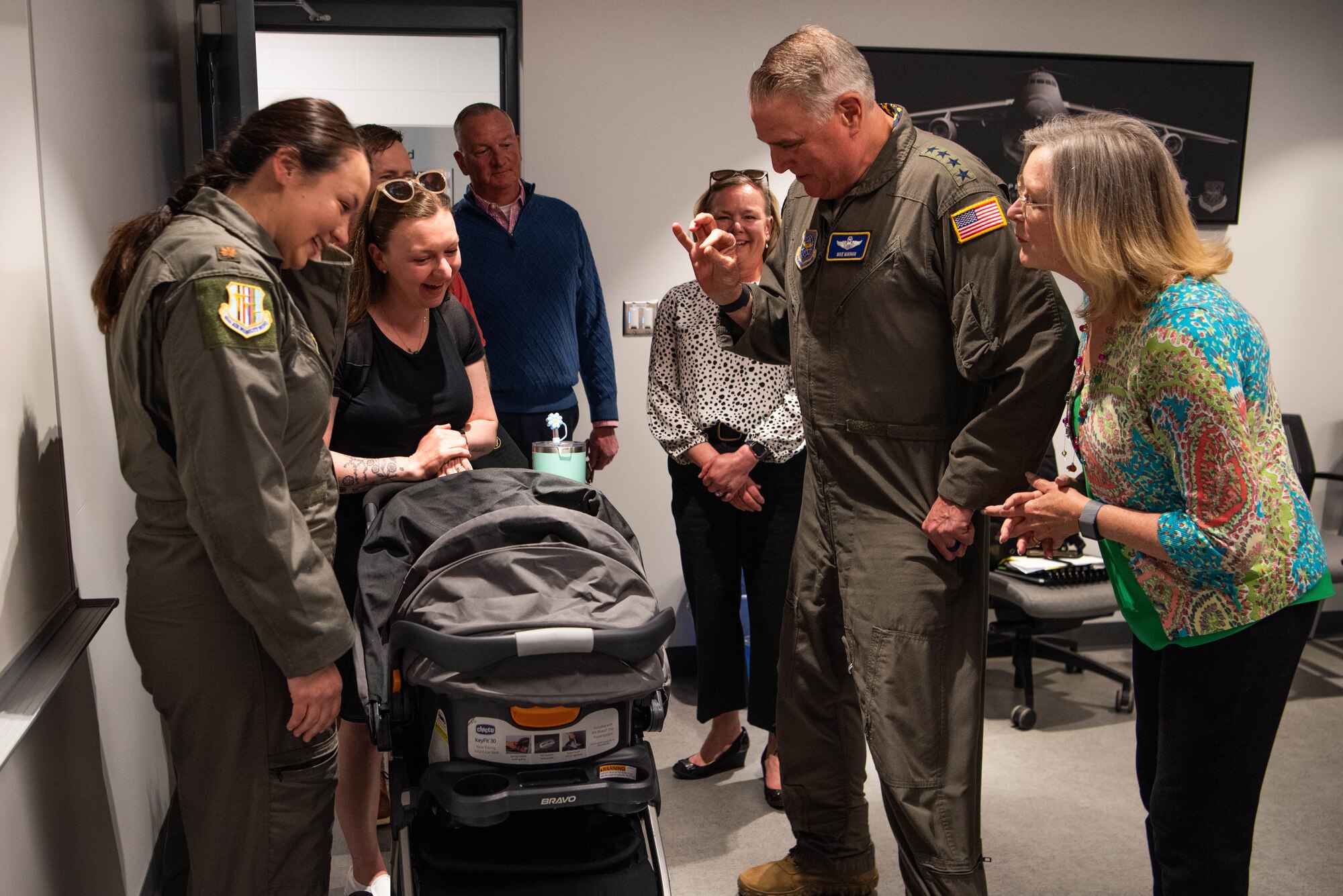 General greets Airman and family