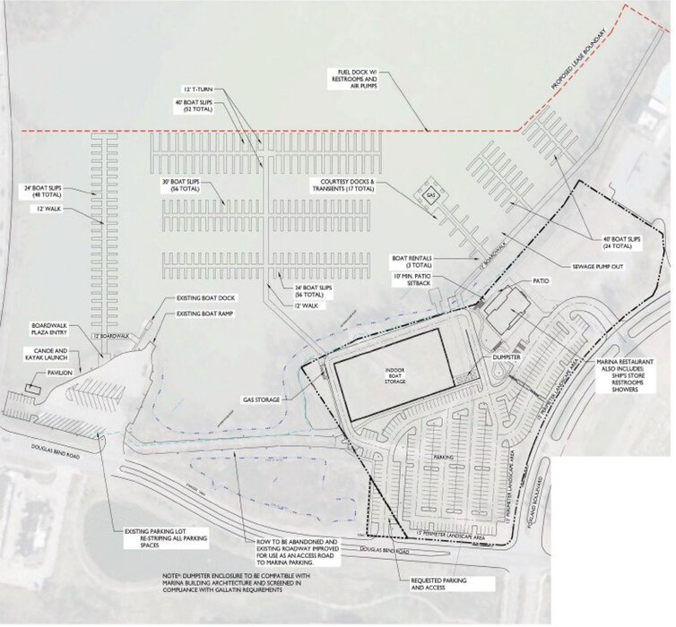 This is the master plan concept map for the proposed Foxland Harbor Marina on Old Hickory Lake in Sumner County, Tennessee.