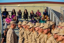 Educators with Recruiting Stations’ Albuquerque, Denver, Houston, and Salt Lake City observe Alpha Company’s Eagle, Globe, and Anchor ceremony as part of the 2024 Educator’s Workshop, April 3, 2024 at Marine Corps Recruit Depot San Diego, California. Participants of the workshop visit MCRD San Diego to observe recruit training and gain a better understanding about the transformation from recruits to United States Marines. Educators also received classes and briefs on the benefits that are provided to service members serving in the United States armed services. (U.S. Marine Corps photo by Sgt. Trey Q. Michael)