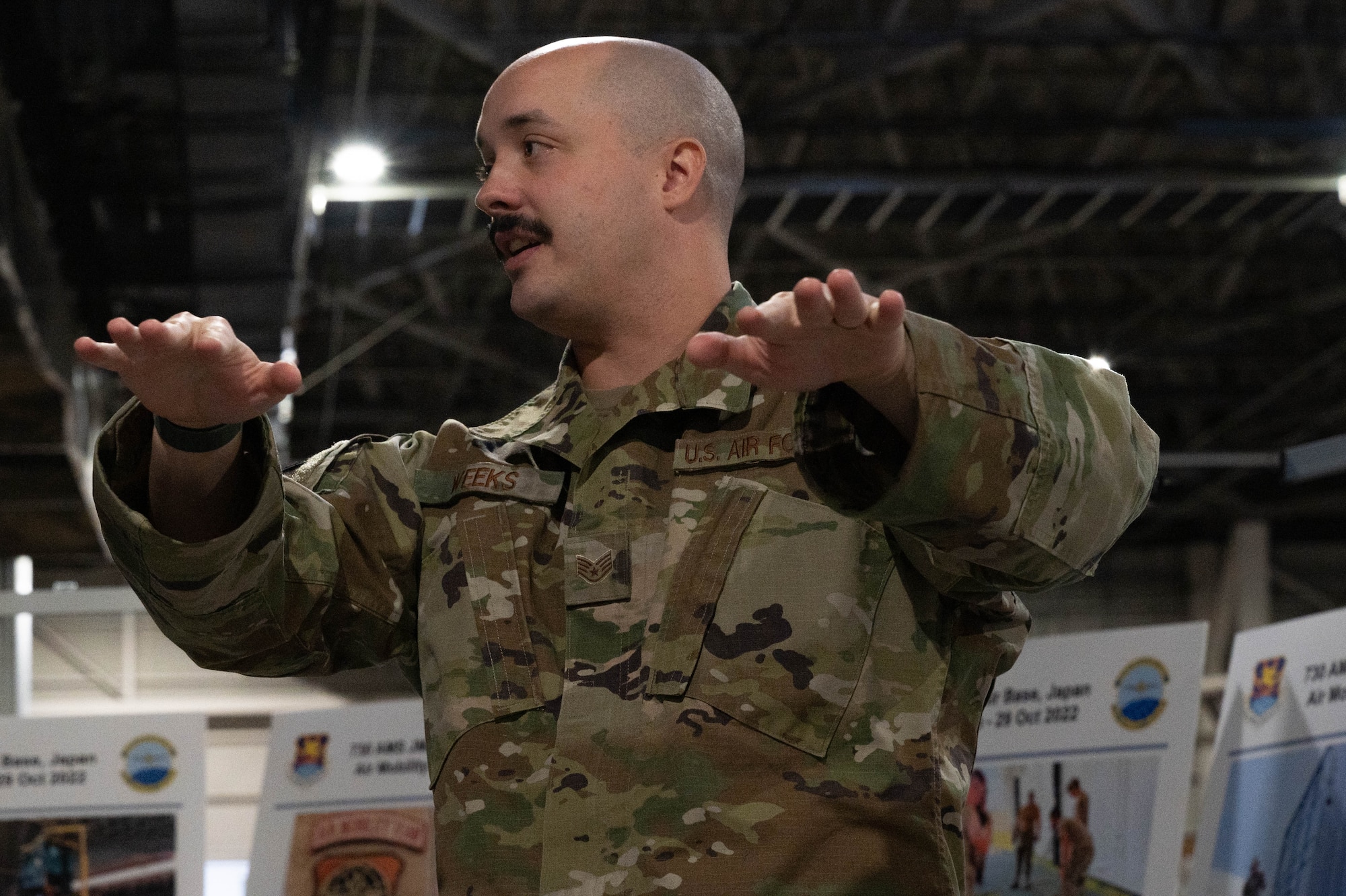 A photo of Airmen and Japanese Air Self-Defense Force personnel.