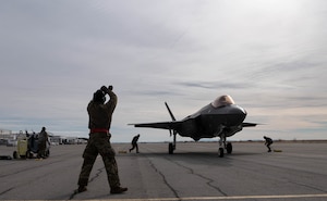 A photo of Airmen and aircraft participating in an agile combat employment exercise