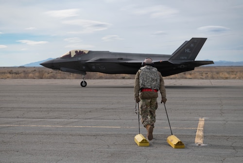 A photo of Airmen and aircraft participating in an agile combat employment exercise