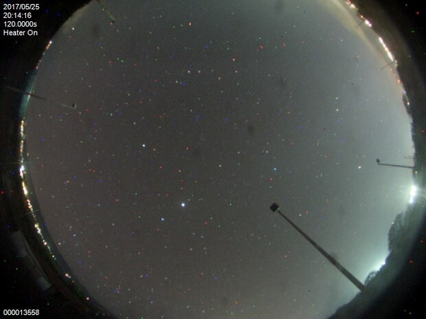 A live image from AllSkyImage, the software used for the Aloha Telescope showing clear skies over Kihei, Maui, Hawaii, May 5, 2017. The telescope in Maui was accessed during school hours to allow Georgia teachers and students the opportunity to experience real-time views of the night sky right from their classrooms during the daytime via internet connection. 

(U.S. Air Force photo / James Sowell)
