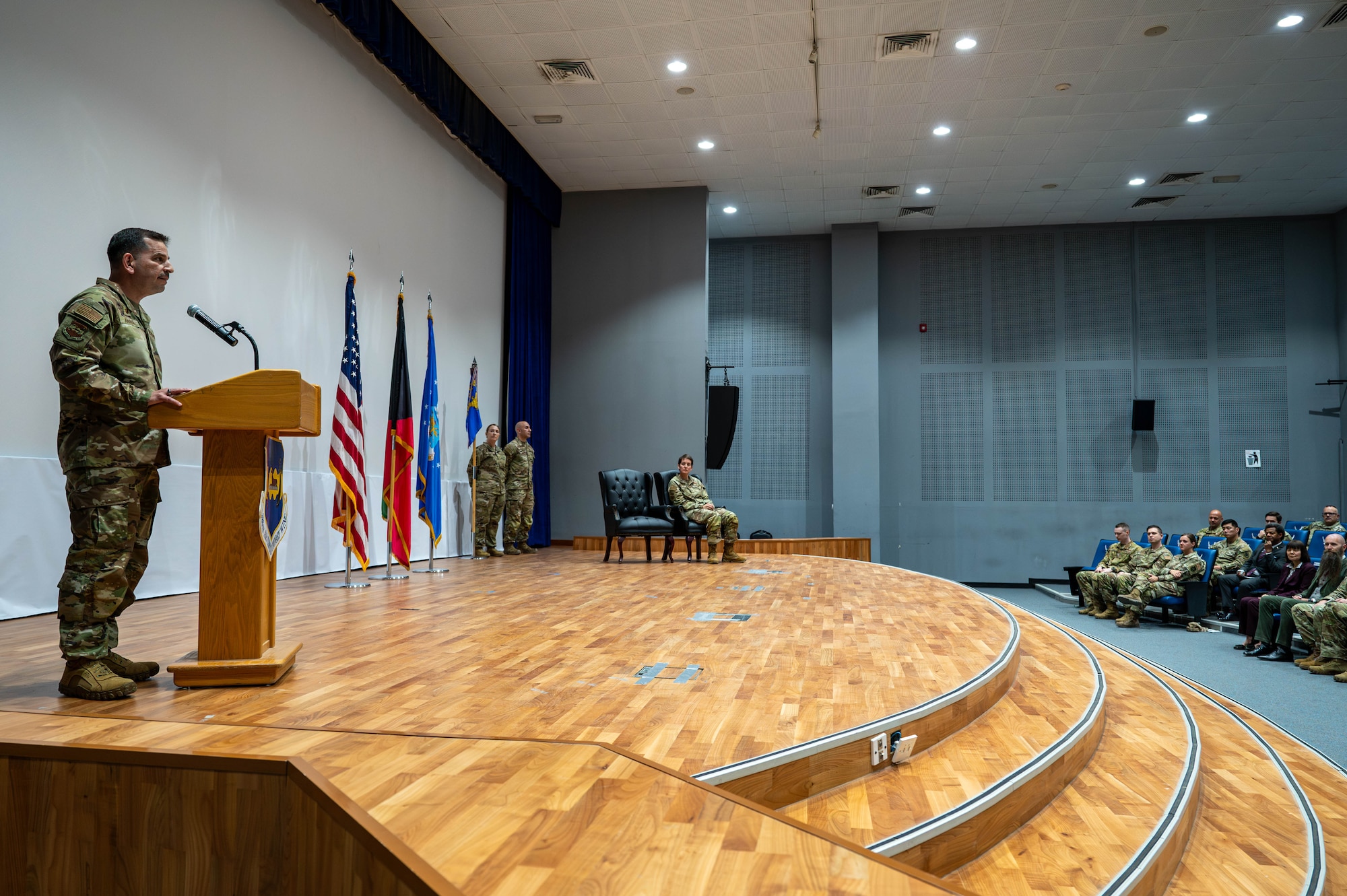 Col. Sergio Anaya gives a speech