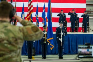 Airmen present colors