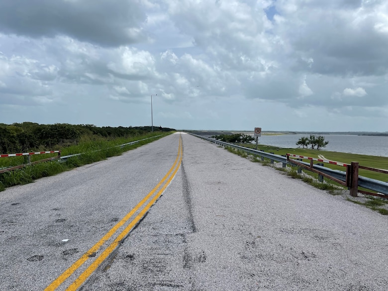 embankment road located between the outlook works parking lot and Welch Park