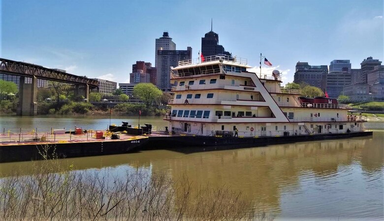 The Motor Vessel Mississippi at Mud Island Boat Ramp in Memphis, Tennessee, during today's Mississippi River Commission High Water Inspection Trip Public Hearing. (USACE Photo by Public Affairs Chief Ken Williams)