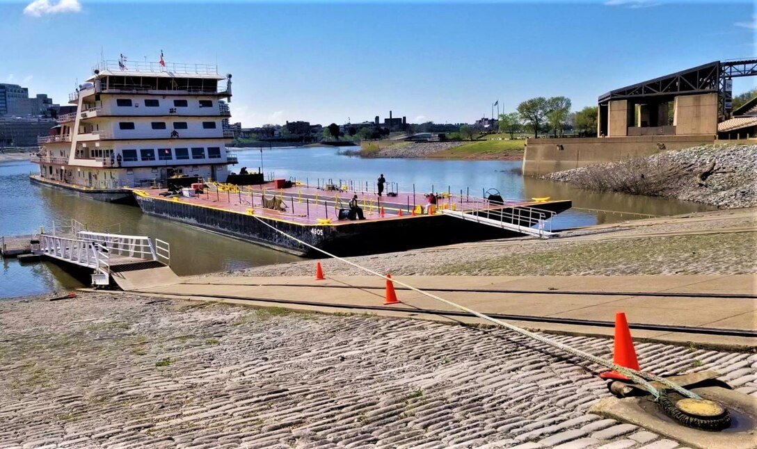 The Motor Vessel Mississippi at Mud Island Boat Ramp in Memphis, Tennessee, during today's Mississippi River Commission High Water Inspection Trip Public Hearing. (USACE Photo by Public Affairs Chief Ken Williams)