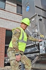 Nevada Army Guard Sgt. 1st Class Don Gibbs takes time out for a photo during a a safety inspection at the Office of the Adjutant General in Carson City, Nevada, on Dec. 28, 2023. Gibbs is one of just two Army Guard Soldiers nationwide to receive the Army National Guard's Distinguished Ground Safety Award for 2023. The Nevada Army Guard has not recorded a Class A or B on-duty accident since Gibbs was hired as the state's safety specialist in 2019.