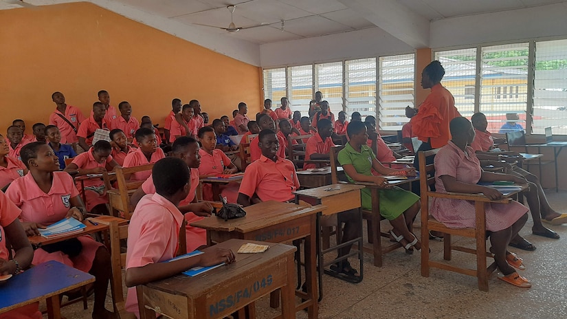 Students learn in Ghana classroom