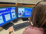 Person taking virtual training class