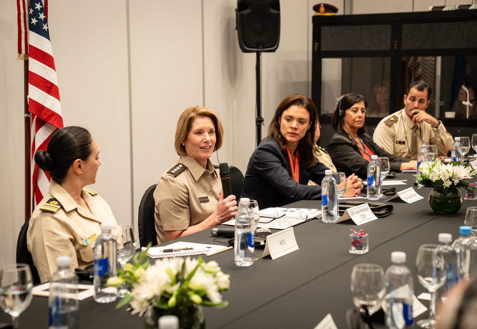 BUENOS AIRES, Argentina (April 3, 2024) – U.S. Army Gen. Laura Richardson, the commander of U.S. Southern Command (SOUTHCOM), joins Argentine service members and defense officials for a panel discussion on the advancement of Women, Peace, and Security.