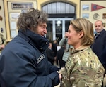 U.S. Army Gen. Laura Richardson, the commander of U.S. Southern Command (SOUTHCOM), is greeted by Argentine President Javier Milei.