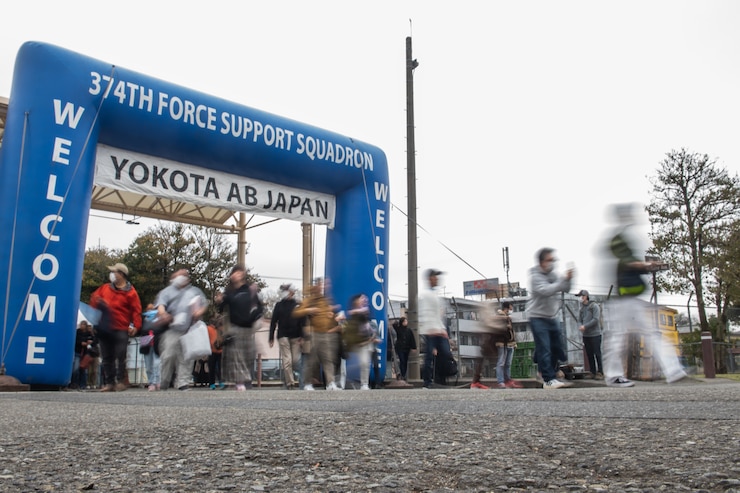 Japanese and Yokota Air Base community members gathering for a spring festival.