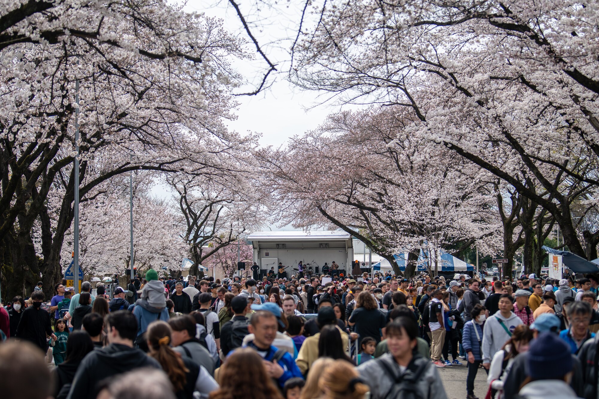 Japanese and Yokota Air Base community members gather for a spring festival.