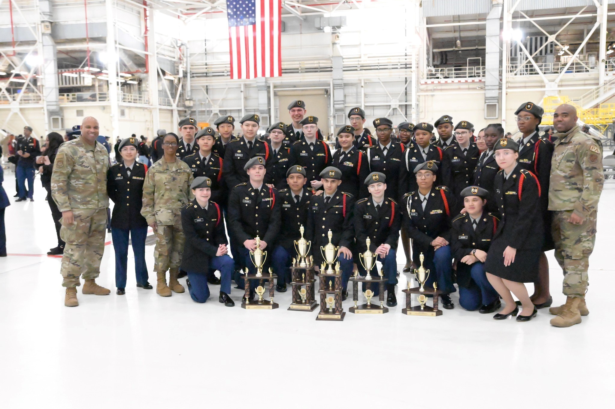 Fifteen schools in the Memphis-Shelby County School Junior ROTC participate in a drill competition held at the 164th Airlift Wing in Memphis, Tennessee Feb. 17, 2024. This was the 22nd competition for the MSCS Junior ROTC and the first time that the 164th AW was involved in it. (U.S. Air National Guard photos by Staff Sgt. Kendall Walker)