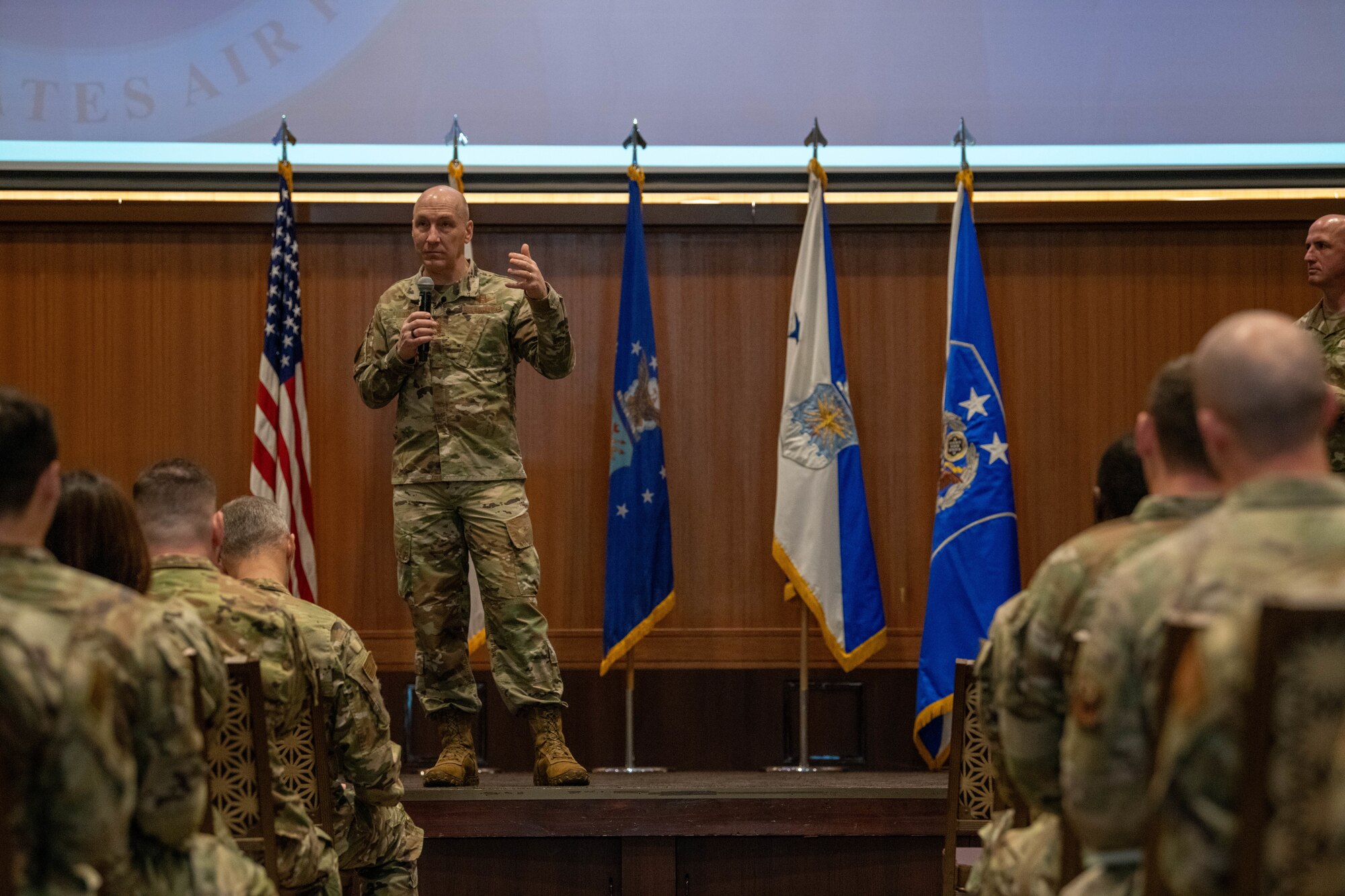 CSAF speaks to Kadena Airmen.
