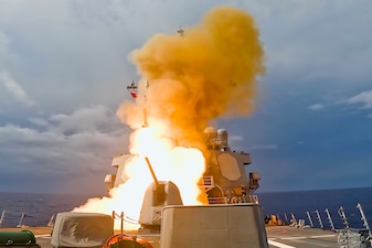 USS Higgins (DDG 76) launches a Standard Missile (SM) 2.