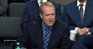 Screen capture of Dr. Douglas C. Schmidt giving testimony from https://www.armed-services.senate.gov/hearings/to-consider-the-nominations-of_honorable-melissa-g-dalton-to-be-under-secretary-of-the-air-force---dr-douglas-c-schmidt-to-be-director-of-operational-test-and-evaluation-and--dr-aprille-j-ericsson-to-be-assistant-secretary-of-defense-for-science-and-technology