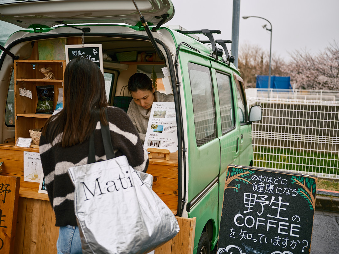Local vendors temporarily set up shop outside Commander, Fleet Activities Yokosuka's Ikego Gate during the Ikego Farmers' Market April 5, 2024 in Zushi, Japan.