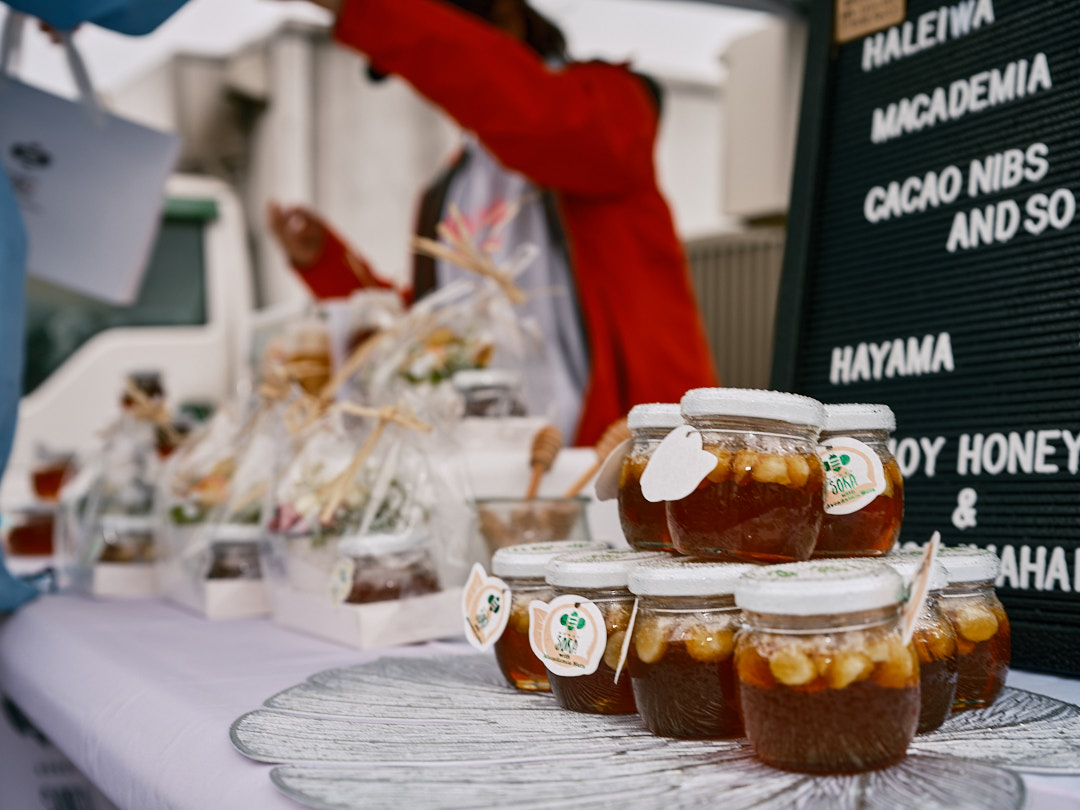 Local vendors temporarily set up shop outside Commander, Fleet Activities Yokosuka's Ikego Gate during the Ikego Farmers' Market April 5, 2024 in Zushi, Japan.