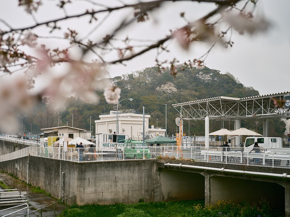 Local vendors temporarily set up shop outside Commander, Fleet Activities Yokosuka's Ikego Gate during the Ikego Farmers' Market April 5, 2024 in Zushi, Japan.