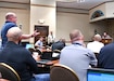 Organic Industrial Base Modernization Task Force Director Stephanie Hoaglin fields questions during the OIB Symposium held April 2-4 at Redstone Arsenal, Ala. The symposium is one of the few opportunities for industry representatives to showcase their capabilities directly to their government partners.