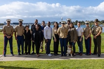Educators with Recruiting Stations’ Albuquerque, Denver, Houston, and Salt Lake City pose for a group photo as part of the 2024 Educator’s Workshop, April 5, 2024 at Marine Corps Recruit Depot San Diego, California. Participants of the workshop visit MCRD San Diego to observe recruit training and gain a better understanding about the transformation from recruits to United States Marines. Educators also received classes and briefs on the benefits that are provided to service members serving in the United States armed services. (U.S. Marine Corps photo by Sgt. Trey Q. Michael)