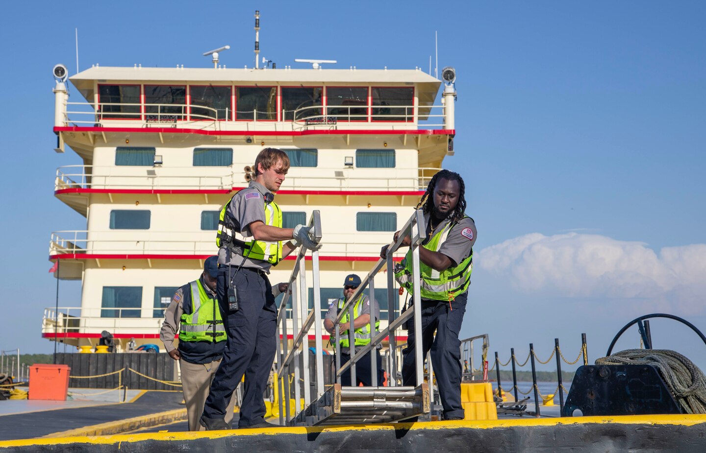 The Mississippi River Commission will conduct its annual high-water inspection trip on the Mississippi River, April 8-12, 2024. The commission has scheduled four public meetings aboard the Motor Vessel Mississippi in selected towns along the river.

Members of the commission will meet with local partners, stakeholders, and residents. During the scheduled time for the public to provide testimony, commission members will hear  comments and concerns, as well as any and all ideas and suggestions presented at that time. 

The Commission and the Corps value the opportunity to hear issues and concerns firsthand through the public hearing process. Interaction with congressional, federal, and state interests, local boards, non-government organizations, and the public is crucial to the decision-making process for the nation's water resources.

The Mississippi River Commission brings critical engineering representation to the drainage basin, which impacts 41% of the United States and includes 1.25 million square miles, over 250 tributaries, 31 states, and two Canadian provinces.
