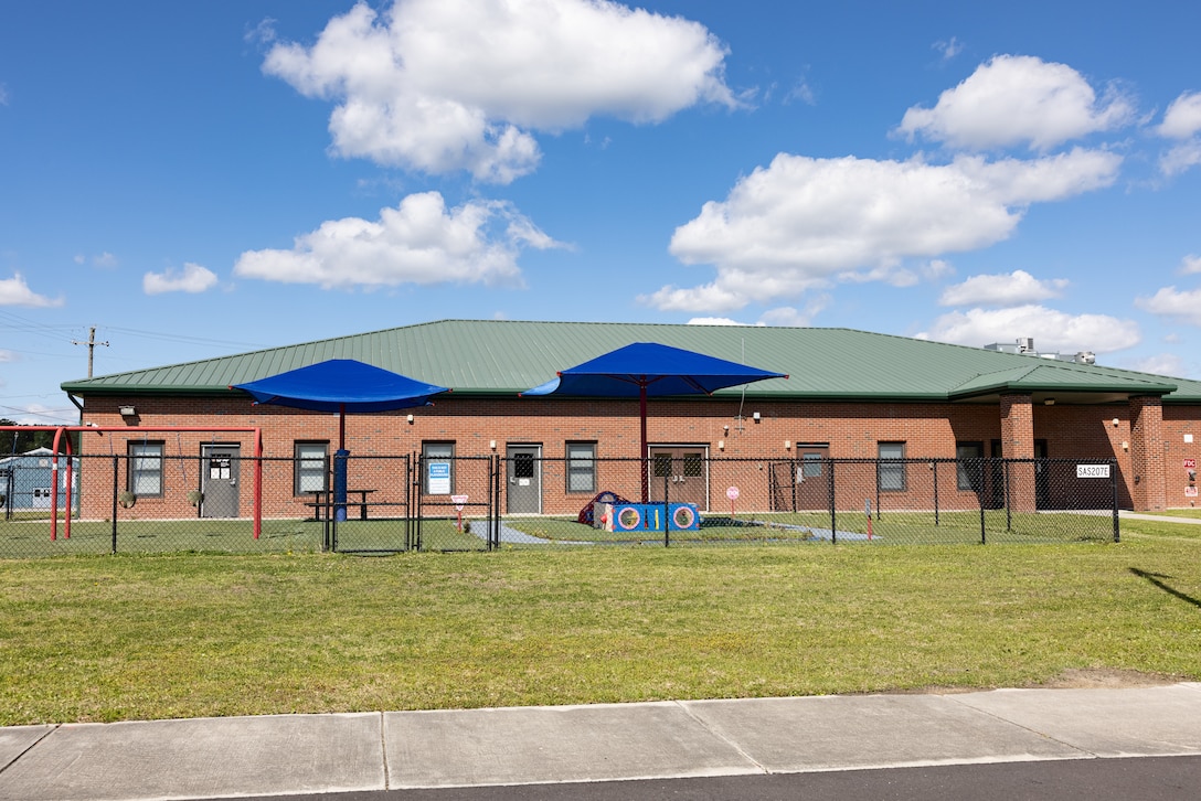 Building AS-207 revamps to house a new Child Development Center (CDC) on Marine Corps Air Station (MCAS) New River, in Jacksonville, North Carolina, April 4, 2024. The new CDC will add 82 more childcare spaces to support service members and families assigned to Marine Corps Base Camp Lejeune and MCAS New River. (U.S. Marine Corps photo by Lance Cpl. Loriann Dauscher)