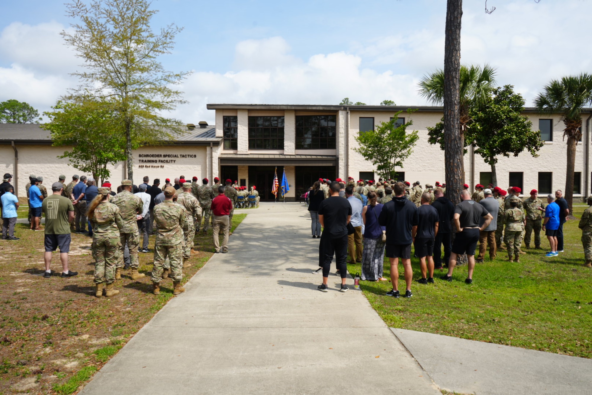A dedication ceremony was held in honor of SrA Danny Sanchez, who was killed-in-action in Afghanistan on Sept. 16, 2010, at the Special Tactics Training Squadron. (U.S. Air Force Photo by Capt. Savannah Stephens)