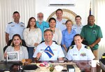 The Oil Spill Task Force takes a moment for a photo in the Republic of the Marshall Islands, in Majuro, on April 1, 2024. In a landmark collaboration, five Hawaii-based active duty members of the U.S. Coast Guard's 14th District and the Marine Environmental Response team from the newly established Regional Activities Center, alongside a scientific support coordinator from the National Oceanographic and Atmospheric Association (NOAA), joined forces with the Secretariat of the Pacific Regional Environment Programme (SPREP) and the Republic of the Marshall Islands (RMI) Environmental Protection Authority (EPA) to initiate an Oil Spill Task Force in Majuro the first week of April 2024. (U.S. Coast Guard photo)