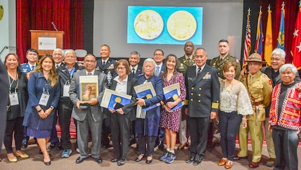 Group of Filipino Veterans of WWII and survivors of the 1942 Bataan Death March.