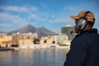 After a safe Suez Canal transit, the Arleigh Burke-class guided-missile destroyer USS Carney (DDG 64) transited the Straits of Messina and arrived in Palermo, Italy, for a regularly scheduled port visit, April 9, 2024.