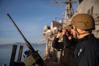 After a safe Suez Canal transit, the Arleigh Burke-class guided-missile destroyer USS Carney (DDG 64) transited the Straits of Messina and arrived in Palermo, Italy, for a regularly scheduled port visit, April 9, 2024.