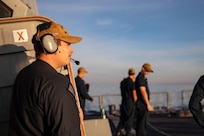 After a safe Suez Canal transit, the Arleigh Burke-class guided-missile destroyer USS Carney (DDG 64) transited the Straits of Messina and arrived in Palermo, Italy, for a regularly scheduled port visit, April 9, 2024.