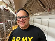 Sgt. 1st Class Saul Sierra is pumped and ready for wheelchair rugby at the 2024 Wheelchair Rugby Camp at Ft. Belvoir.