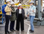 Felicienne Griffin, superintendent, Shop 31, Inside Machinists, leads Lori Tauber, Angelique Bellmer-Krembs and Cie Nicholson, founding members of 