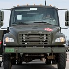 An Airman assigned to the 5th Logistics Readiness Squadron sits in a fuel truck during Prairie Vigilance 24-3 at Minot Air Force Base, North Dakota, April 8, 2024. Prairie Vigilance demonstrates the capability, resilience, adaptability, and strength of Team Minot Airmen. (U.S. Air Force photo by Airman 1st Class Kyle Wilson)