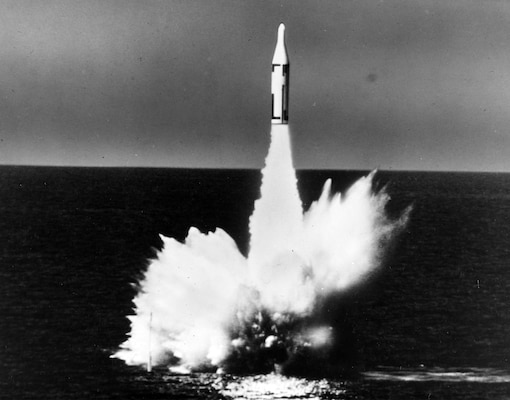 The first unarmed Polaris A1 Missile successfully launches from the fleet ballistic missile submarine USS George Washington (SSBN 598) off the coast of Cape Canaveral, Florida. This inaugural launch came just four years after the Navy and industry teams began researching and developing this capability. Today, the Sea-Based Strategic Deterrence mission continues. The current generation of submarine launched ballistic missile—the Trident II D5/D5LE—along with the Intercontinental ballistic missile and nuclear capable bombers create the nation’s strategic nuclear deterrence capability. The triad of capabilities – SLBMs, ICBMs and nuclear capable bombers – are each undergoing modernization to ensure our nation’s ability to serve as the backbone of our nation’s security. The U.S. Navy Strategic Systems Programs (SSP) mission remains ever vital for the safety and security of the U.S. and her citizens at home and abroad.