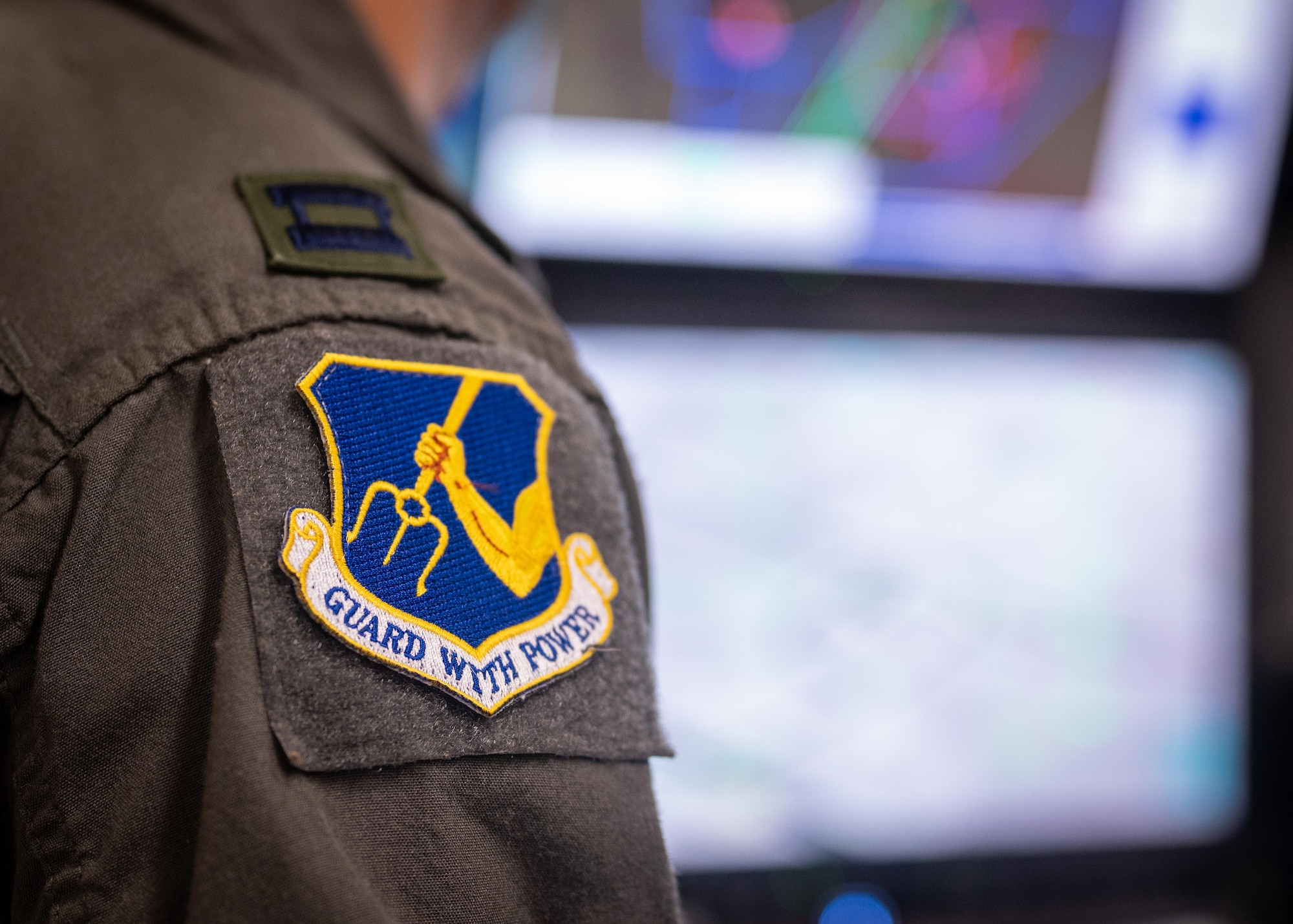 A patch is worn on a pilots shoulder.