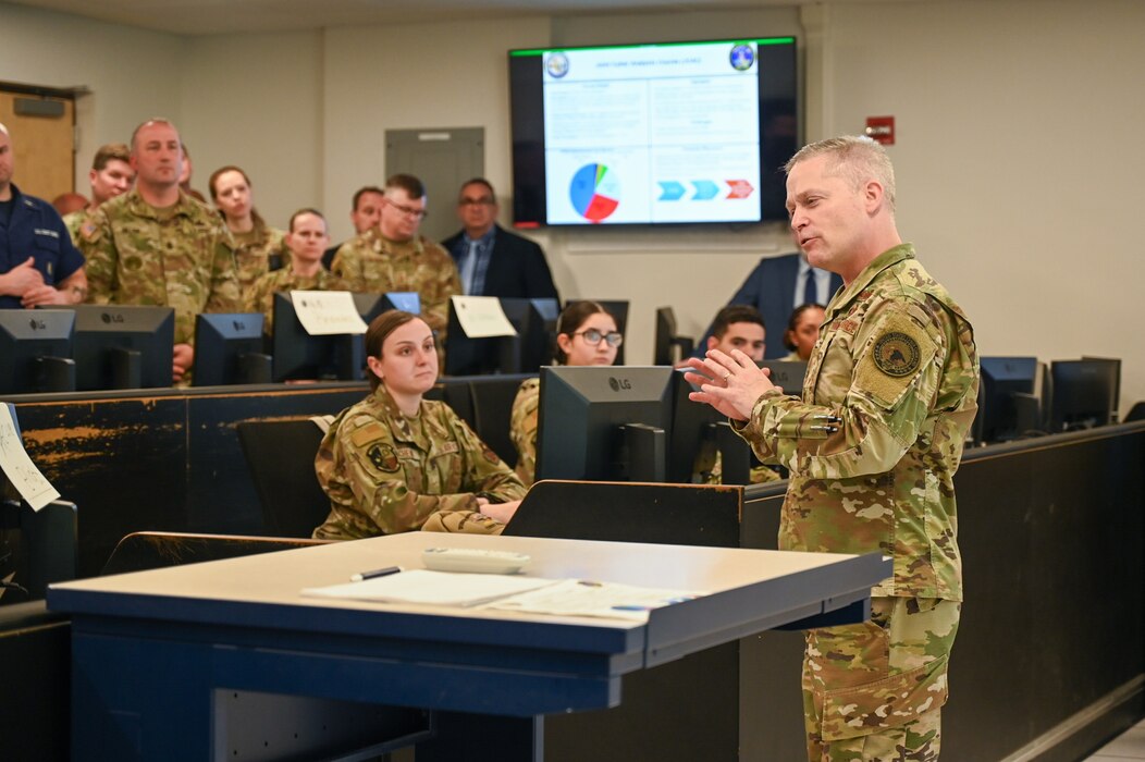 U.S. Air Force Gen. Timothy D. Haugh, commander of U.S. Cyber Command, director of NSA, and chief of Central Security Service, spoke to Joint Cyber Analysis Course students and attendees of the annual Service Cryptologic Component Commanders Conference, during a tour of Information Warfare Training Command Corry Station on Mar. 26, 2024.

The SC4 provides a venue for top leaders from the National Security Agency (NSA) and U.S. armed forces (senior officers, senior enlisted leaders, and high-ranking civilians) to meet and discuss the foremost issues within the cryptologic community.