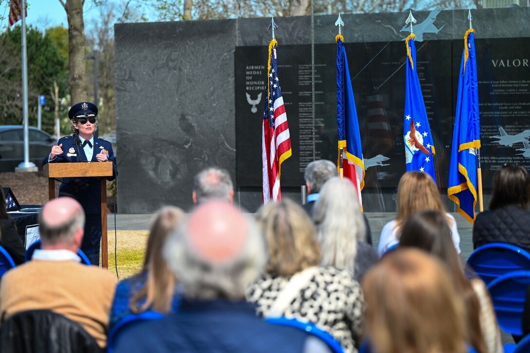 Special Agent Rene Georges Pichard, a longtime liaison between the United States and France, was honored during a Hall of Fame Recognition Ceremony at the Air Force Memorial April 8, 2024.