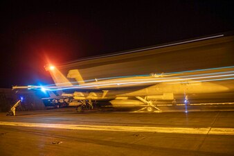 VFA-83 launches from USS Dwight D. Eisenhower (CVN 69) in the Red Sea.