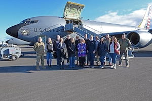 group photo in front of a KC135