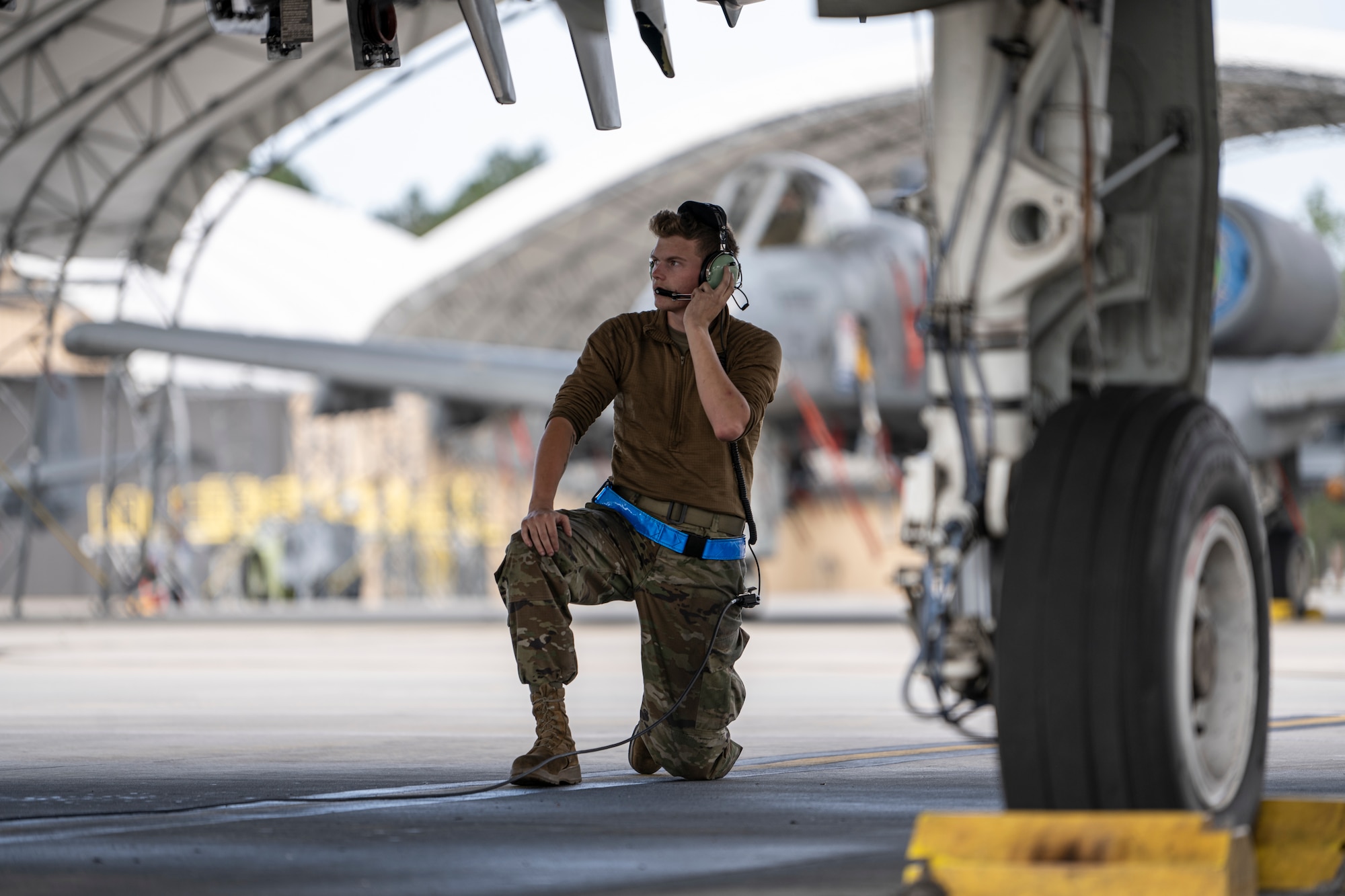 U.S. Air Force Airmen assigned to the 23rd Wing prepare to leave Moody Air Force Base, Georgia during Exercise Ready Tiger 24-1, April 10, 2024. During Ready Tiger 24-1, the 23rd Wing will be evaluated on the integration of Air Force Force Generation principles such as Agile Combat Employment, integrated combat turns, forward aerial refueling points, multi-capable Airmen, and combat search and rescue capabilities. (U.S. Air Force photo by Senior Airman Deanna Muir)