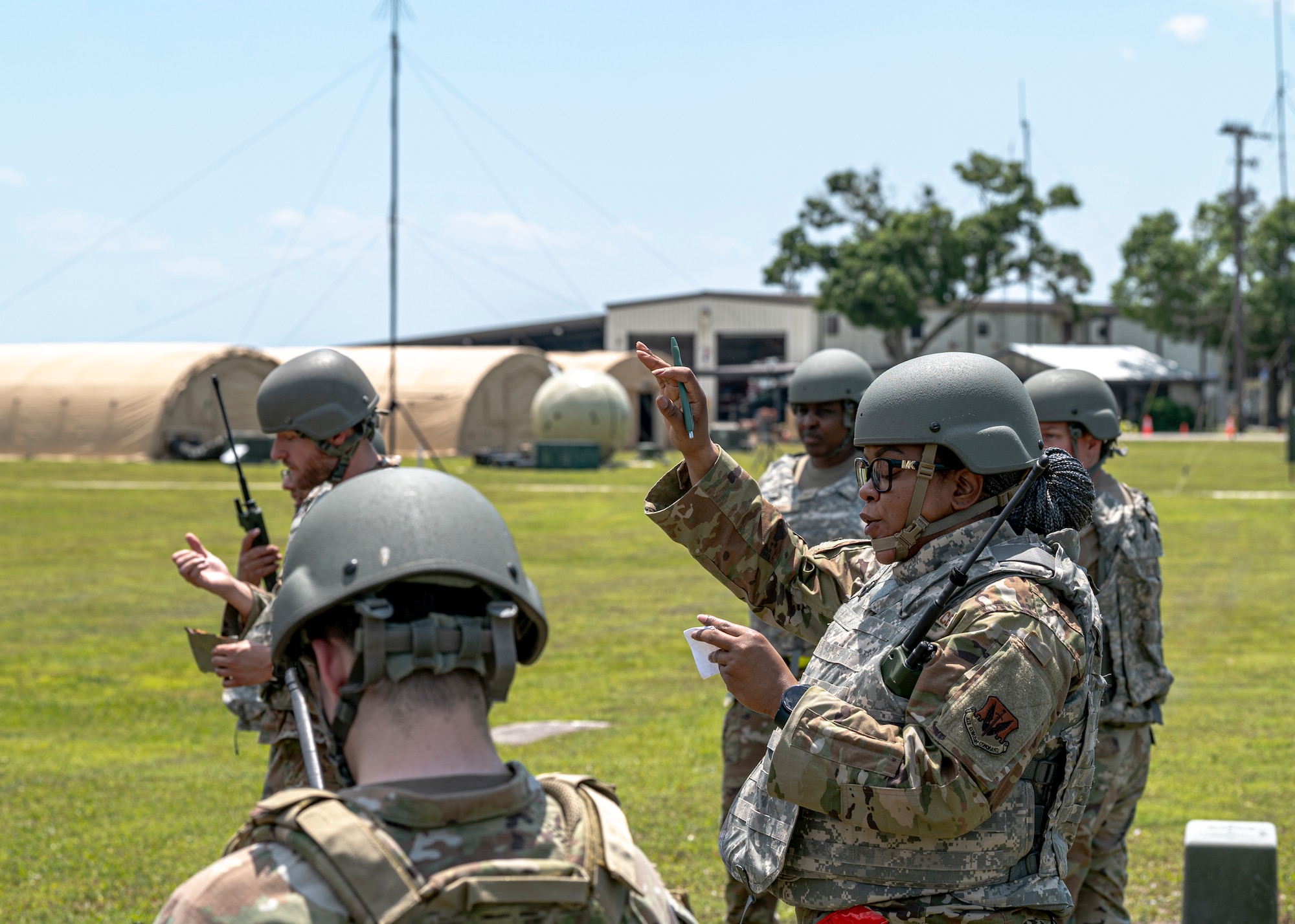 U.S. Air Force Airmen assigned to the 23rd Wing take accountability during Exercise Ready Tiger 24-1 at Avon Park Air Force Range, Florida, April 10, 2024. With degraded communications in an austere location, it is crucial to conduct regular accountability drills to ensure the safety of Airmen. Built upon Air Combat Command's directive to assert air power in contested environments, Exercise Ready Tiger 24-1 aims to test and enhance the 23rd Wing’s proficiency in executing Lead Wing and Expeditionary Air Base concepts through Agile Combat Employment and command and control operations. (U.S. Air Force photo by Airman 1st Class Leonid Soubbotine)