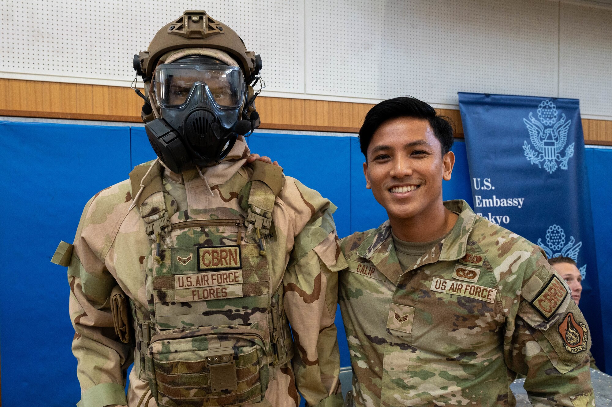 Photo of DoDEA students participating in a career fair involving U.S. Air Force Airmen and community partners.
